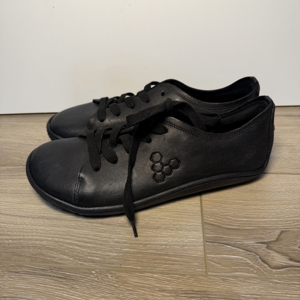 VivoBarefoot Addis Triple Black Leather Men EU40 Minimalist Barefoot Shoes
